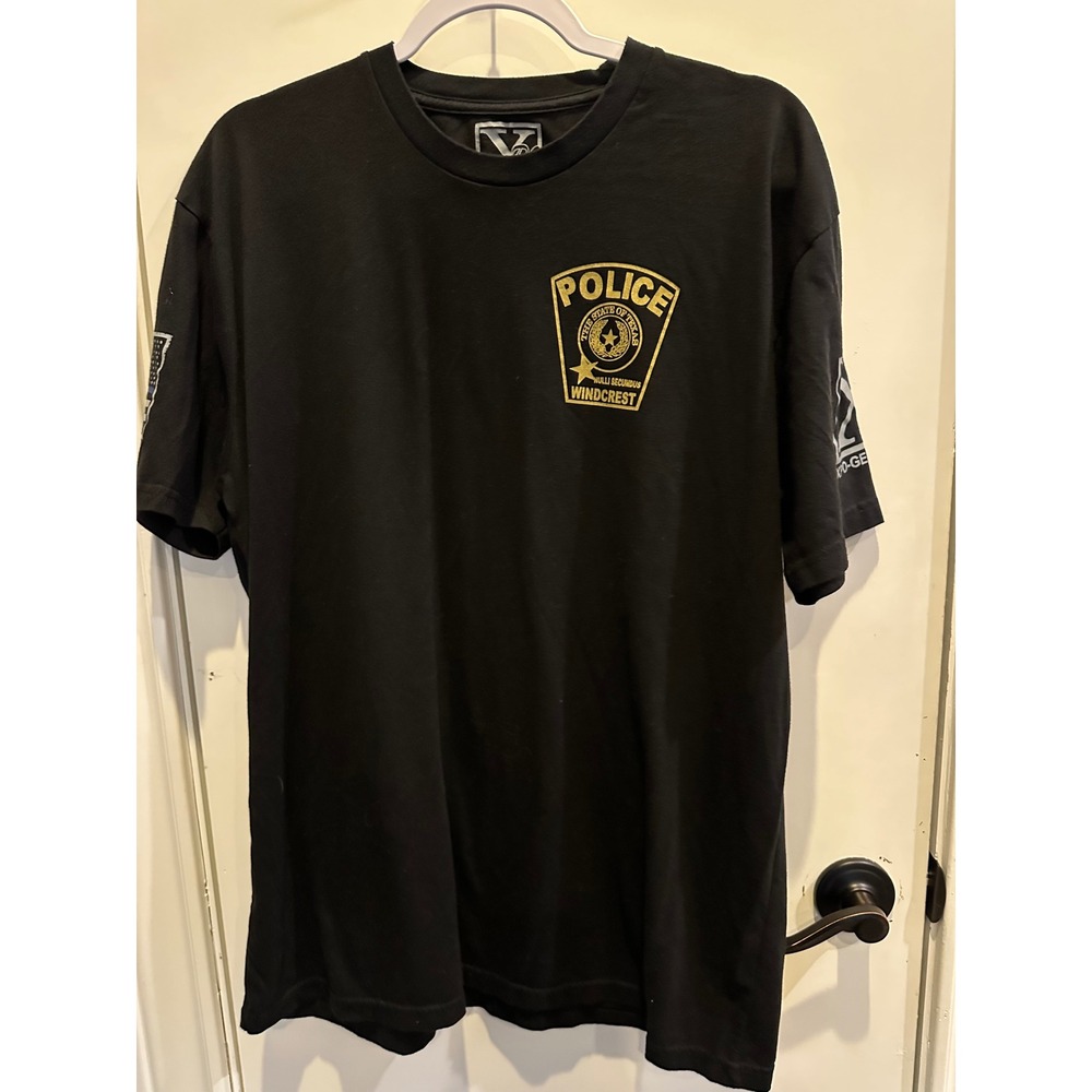 XPO-GEAR Windcrest Police Texas T-Shirt Mens XL Black Graphic American StrongTee